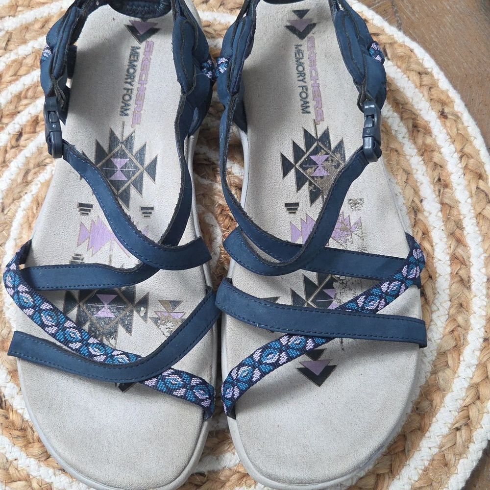 Skechers Reggae Slim Vacay Navy Blue Women's Sandals, Size 11 - Picture 11 of 12